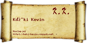 Kéki Kevin névjegykártya