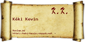 Kéki Kevin névjegykártya